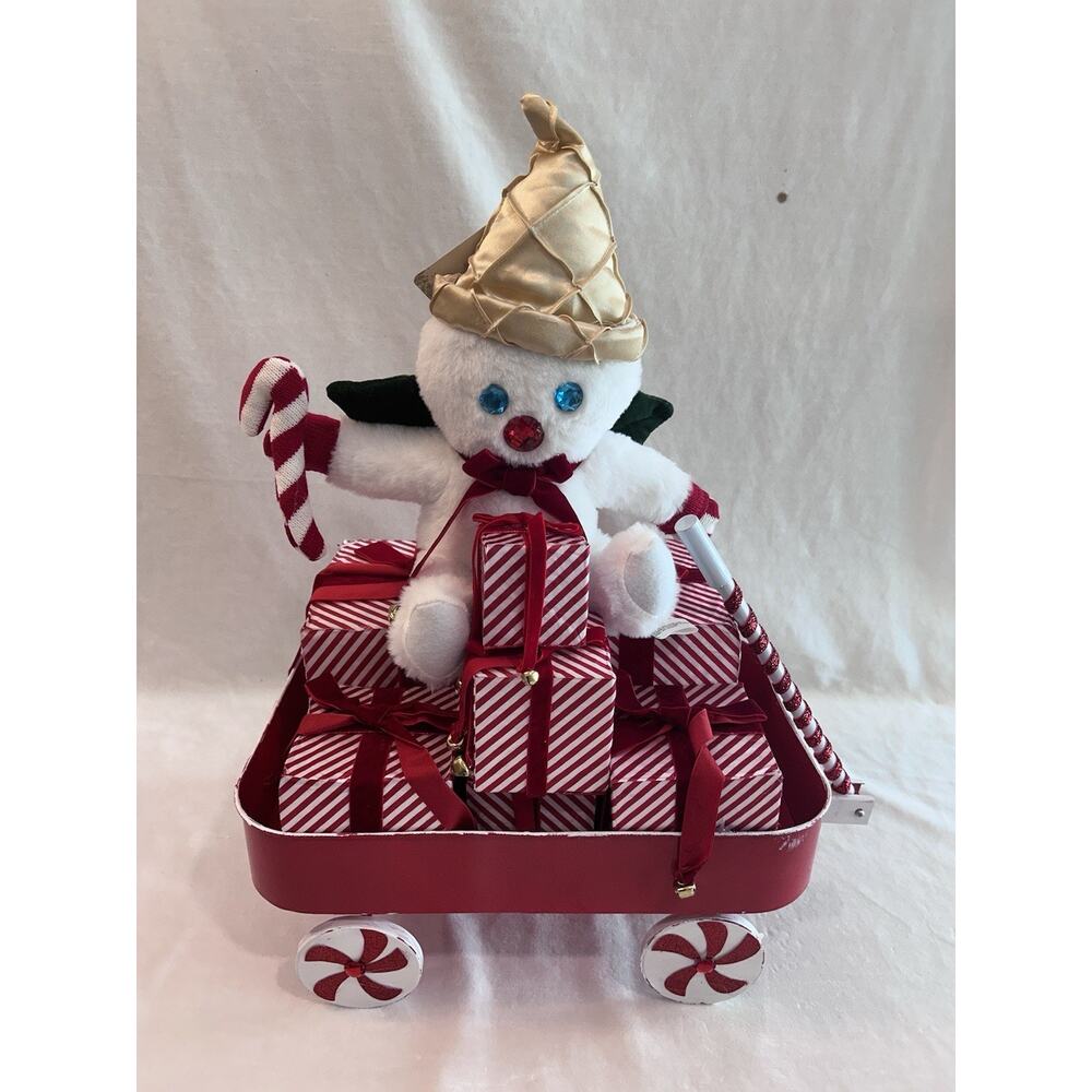 Mr Bingle Trimsetter New Orleans Bingle On Metal Wagon With Gifts 18 X 22 X 10